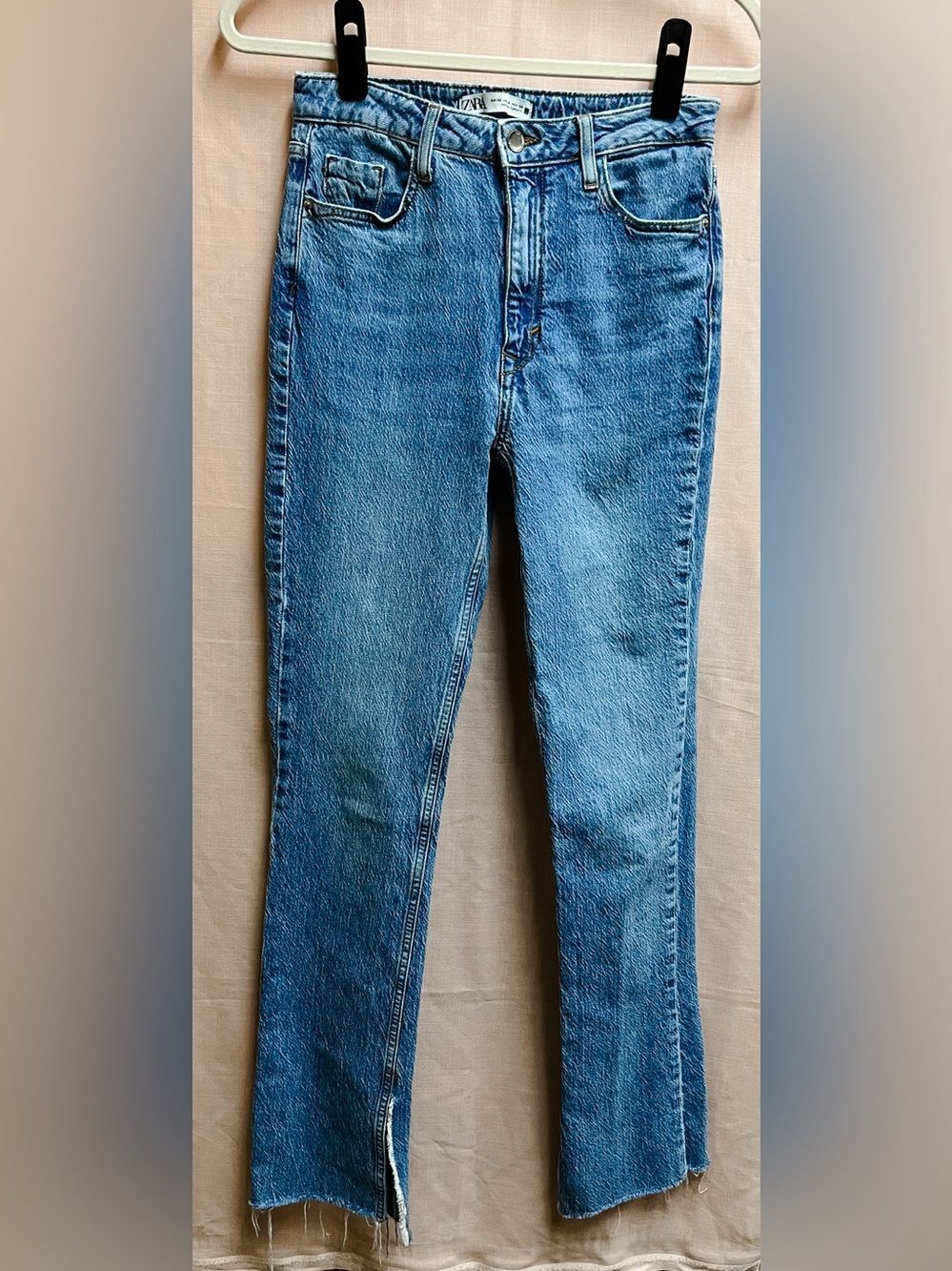Zara Women's Raw Hem Classic Slim Leg Jeans